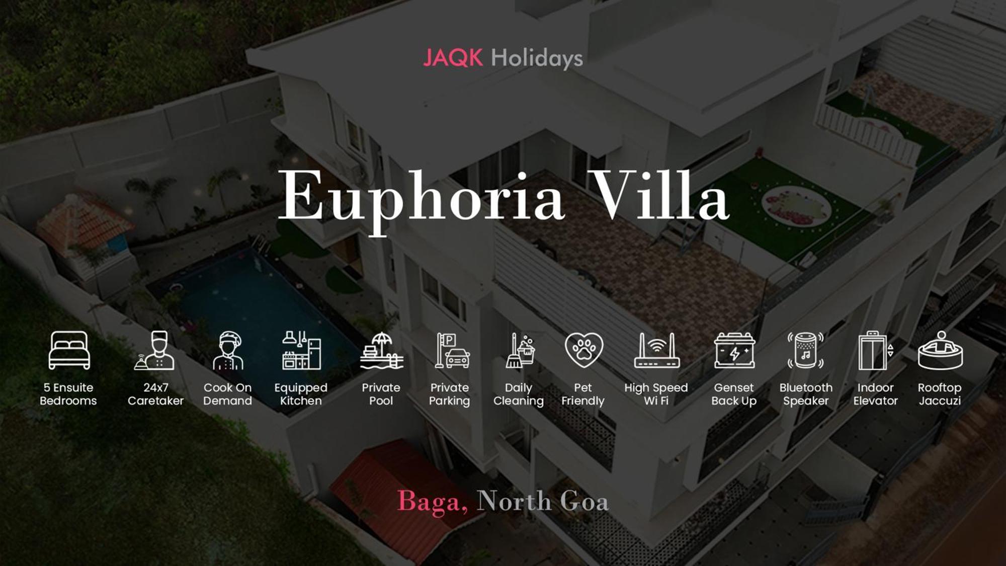 Euphoria Luxury Villa - 5Bhk - Private Pool - Jacuzzi, Baga Zewnętrze zdjęcie